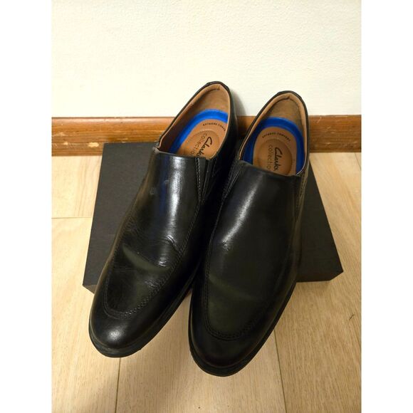 Clarks Men's Whiddon Step Black Leather Loafer US Sz 11 Great Preowned Condition - Picture 1 of 9